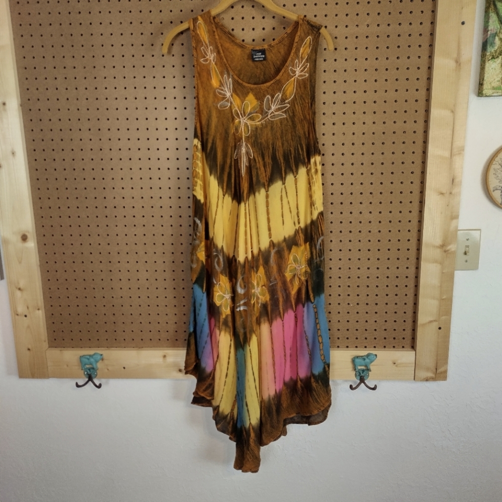 Vintage Ace fashion tie dye acid wash dress